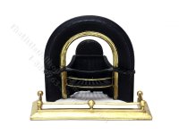 (image for) Miniature Fireplace Insert and Fender Set for Dollhouses - Black & Brass