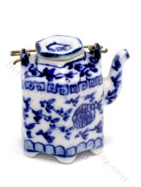 (image for) Miniature Hexagonal Chinese Teapot for Dollhouses