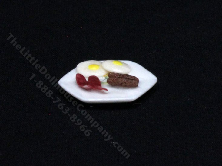 (image for) Miniature Sausage, Bacon and Egg Breakfast for Dollhouses
