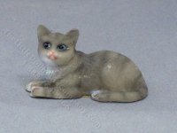 (image for) Miniature Loafing Grey Cat for Dollhouses