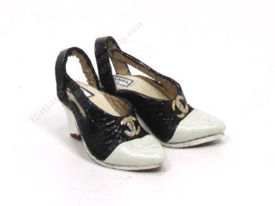 (image for) Miniature Leather Slingback Heeled Shoes by Judith Blondell