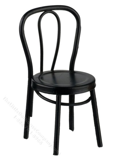 (image for) Miniature Black Metal Patio Chair For Dollhouses