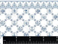 (image for) Pilgrim Blue Tile Miniature Wallpaper for Dollhouses