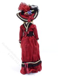 (image for) Miniature Porcelain Victorian Lady in Red