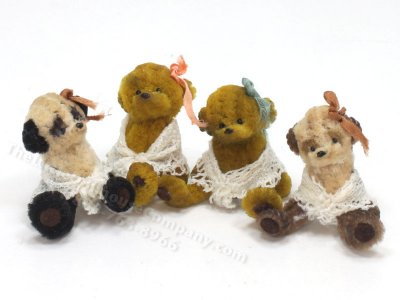 (image for) Miniature Antique Teddy Bear in Lace Shawl by Sue Wilkes