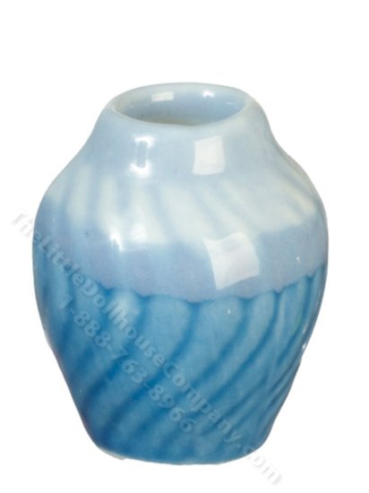 (image for) Miniature Two-Toned Blue Vase for Dollhouses
