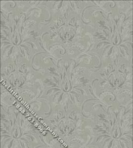 (image for) Dollhouse Scale Model Wallpaper Greenish Grey Damask Pattern
