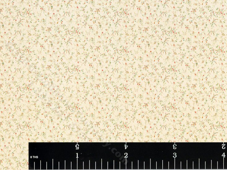 (image for) Country Floral Small Pattern Miniature Wallpaper for Dollhouses