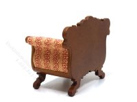 (image for) Miniature Walnut American Sofa For Dollhouses - Red