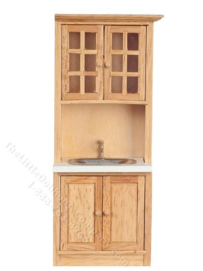 (image for) Miniature Modern Oak Kitchen Cabinet with Sink