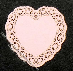 (image for) Miniature Laser Cut Pink Heart Lace Doily for Dollhouses