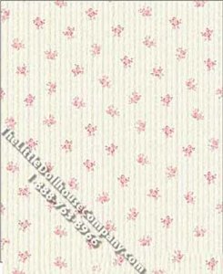 (image for) Red Emma Toss Pattern Miniature Wallpaper for Dollhouses