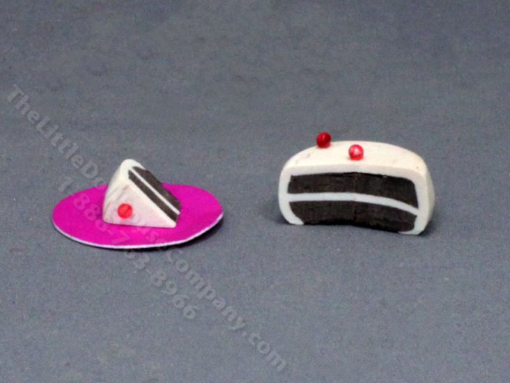 (image for) Miniature Chocolate Cake and Slice for Dollhouses