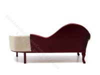 (image for) Miniature Cream and Mahogany Chaise for Dollhouses