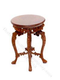 (image for) Miniature Carved Walnut End Table for Dollhouses