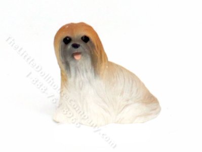 (image for) Miniature Brown Lhasa Apso for Dollhouses