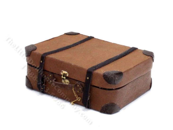 (image for) Miniature Brown Leather Suitcase by Judith Blondell
