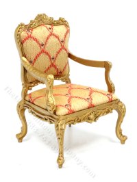 (image for) Miniature Louis XV Rococo Armchair for Dollhouses
