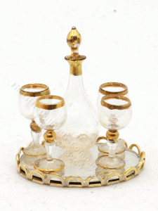 (image for) Miniature Decanter, Tray, and Glass Set