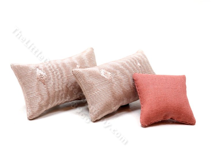 (image for) Miniature Set of Rose Pink Pillows for Dollhouses