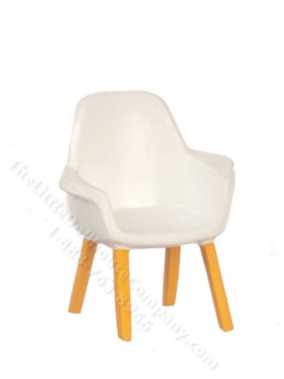 (image for) Miniature White Organic Chair for Dollhouses