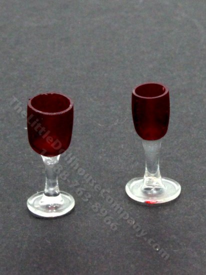 (image for) Miniature Pair of Red Reisling Glasses by Gerd Felka