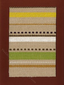 (image for) Miniature Grey and Green Striped Rug for Dollhouses
