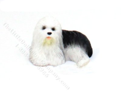 (image for) Miniature Old English Sheepdog for Dollhouses