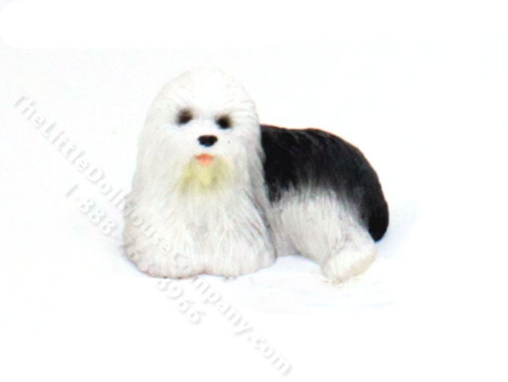 (image for) Miniature Old English Sheepdog for Dollhouses