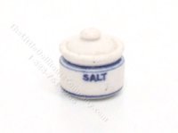 (image for) Vintage Handmade Miniature Clay Salt Cellar by J Clark