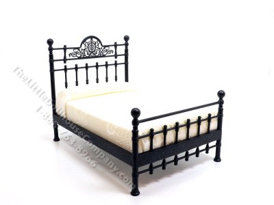(image for) Dollhouse Reutters Miniature Double Bed - Black