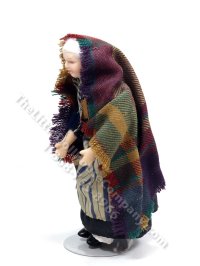 (image for) Miniature Handcrafted Elderly Woman in Tartan Scarf