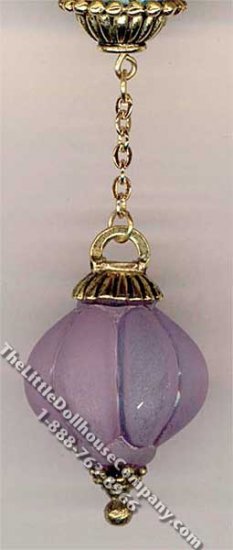 (image for) Dollhouse Scale Model Ceiling Light w/Pink Globe