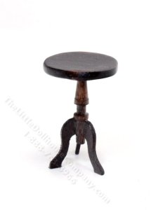 (image for) Miniature Walnut Stool/Side Table for Dollhouses