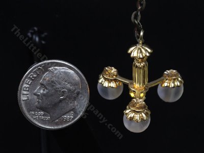 (image for) 1:48 Scale Miniature 3V 3 Arm Ceiling Light for Dollhouses