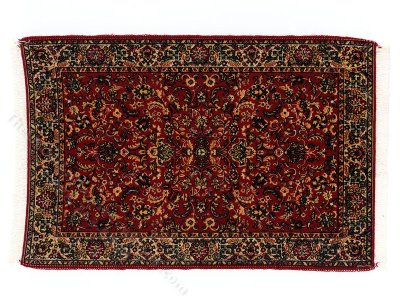 (image for) Miniature Dark Red Oriental Rug for Dollhouses
