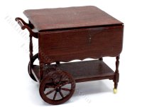 (image for) Miniature Brown Tea Trolley for Dollhouses