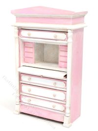 (image for) Miniature Pink and White Secretary Desk for Dollhouses