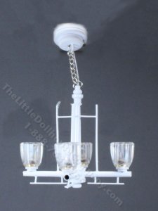 (image for) Miniature Battery Operated 4-Arm 'Hudson' Chandelier - White