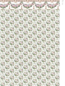 (image for) White Regal Floral Wallpaper with Border