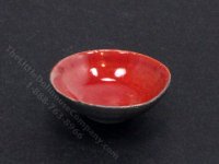 (image for) Miniature Red Glazed Bowl by Sam Dunlap for Dollhouses