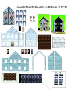 (image for) Miniature Light Blue Decorator Kit for Dollhouses