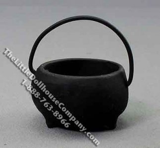 (image for) Miniature Cauldron with Handle for Dollhouses