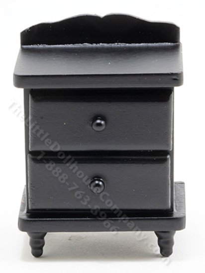 (image for) Miniature Black Night Stand for Dollhouses