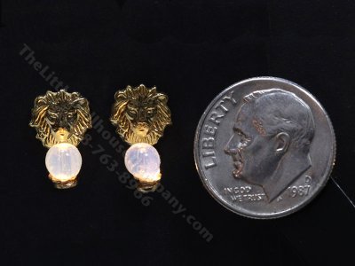 (image for) 1:48 Scale Miniature 3V Pair of Lion Orb Sconces for Dollhouses