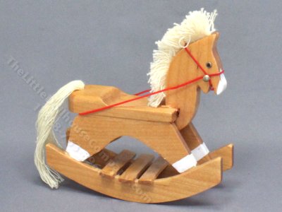 (image for) Miniature Brown Rocking Horse for Dollhouses