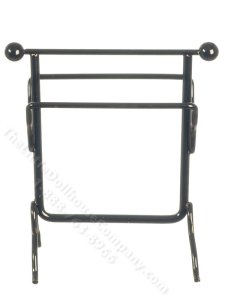 (image for) Miniature Black Metal Towel Rack for Dollhouses
