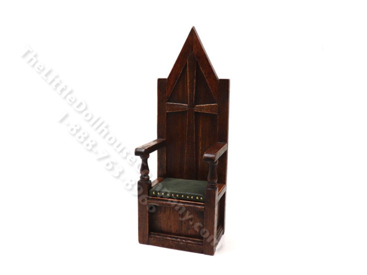 (image for) Miniature Signed Gothic Carver Chair by Michael Mortimer