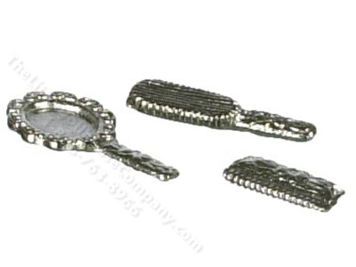 (image for) Miniature Vanity Set for Dollhouses - Silver