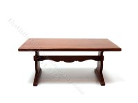 (image for) Miniature Walnut Trestle Table for Dollhouses